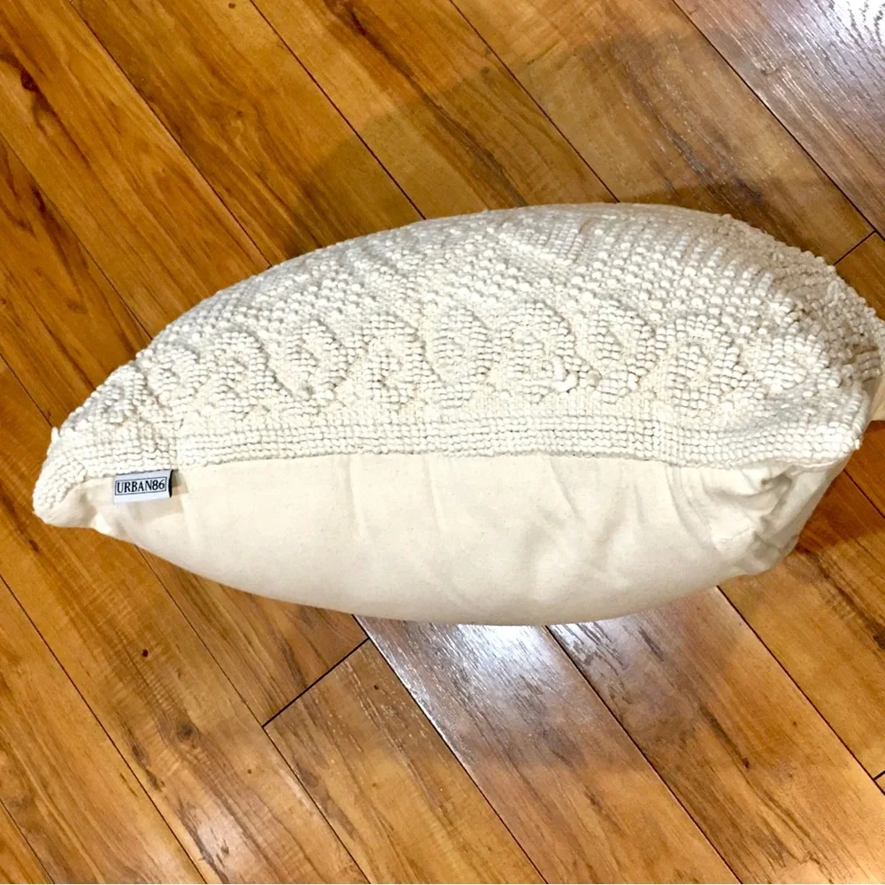 Large tweed cottage core boho over stuffed throw pillow linens home deco…